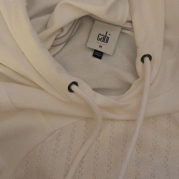 Cabi 5920 NWOTs ATC Road Trip Hoodie White Cotton Pullover - Picture 5 of 5